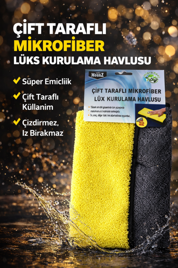 Mikrofiber Çift Taraflı Kurulama Havlusu